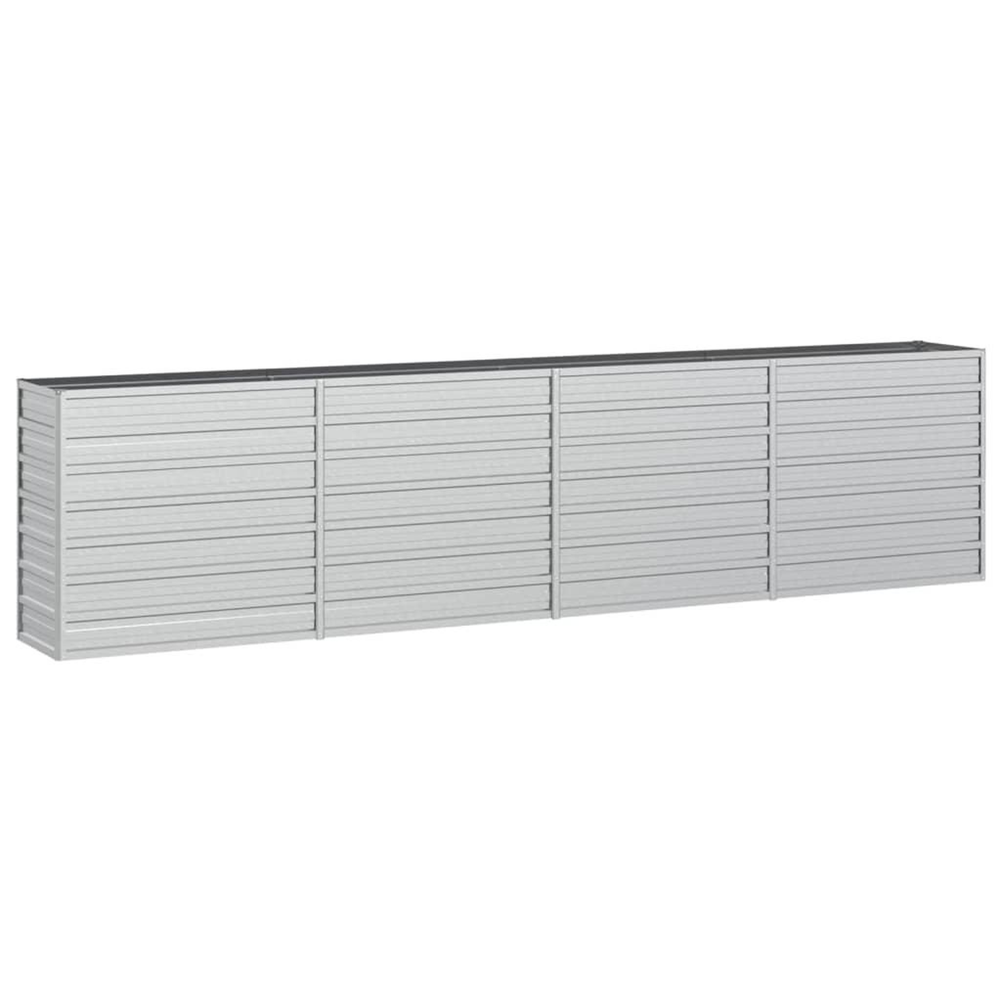 Voir la diapositive 2 : VIDAXL Lit sureleve de jardin 320x40x77 cm Acier galvanise Argente