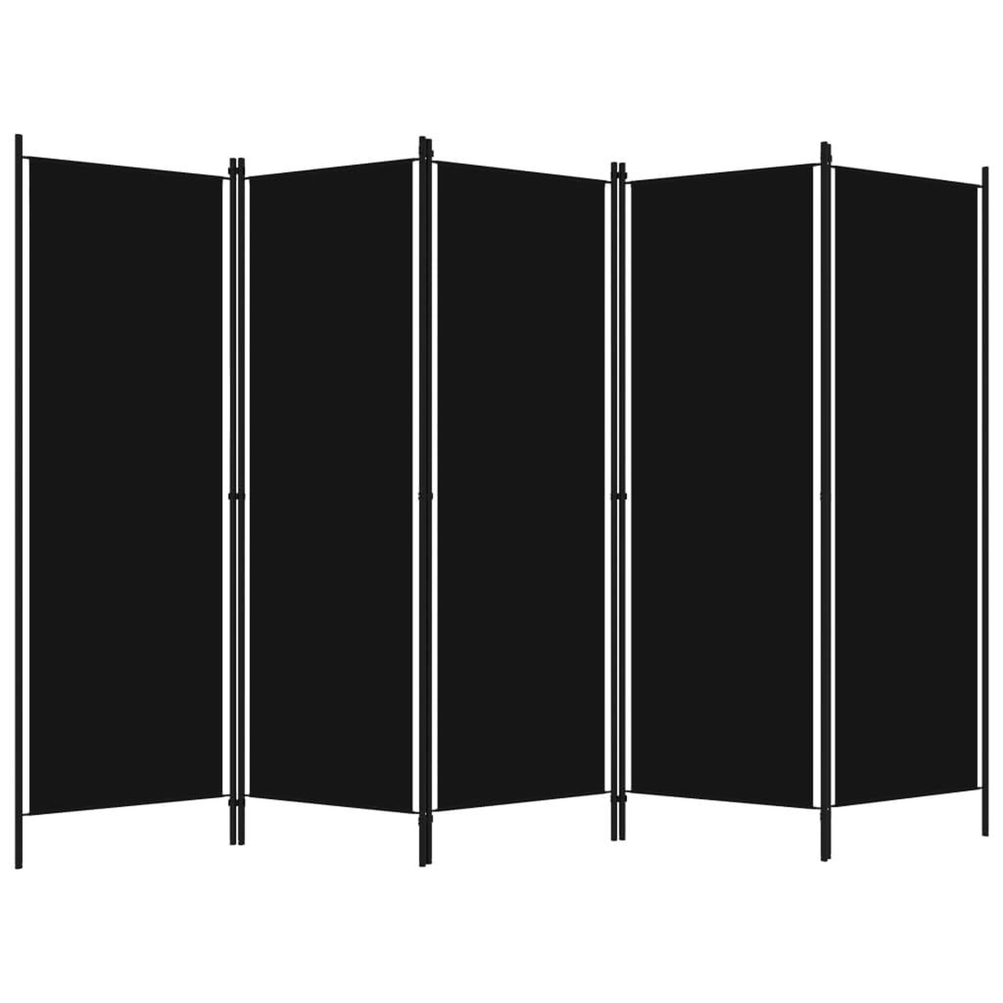 Voir la diapositive 2 : VIDAXL Cloison de separation 5 panneaux Noir 250x180 cm