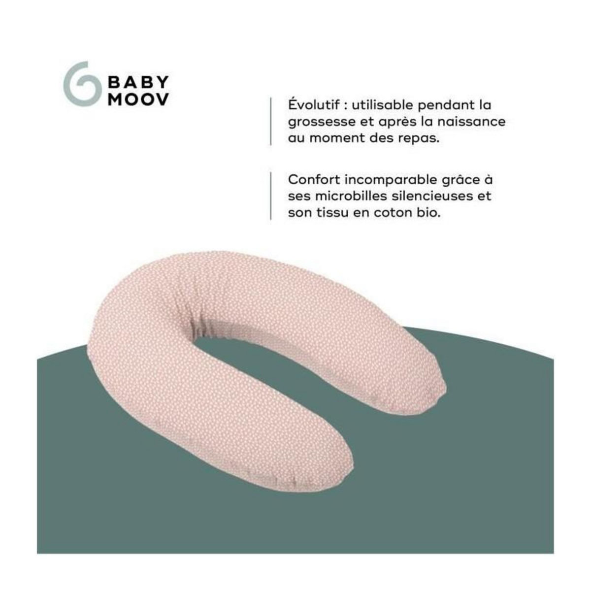 BABYMOOV BABYMOOV Coussin de maternité Doomoo Buddy, un confort unique de la grossesse a l'allaitement, cloudy pink