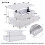 Voir la diapositive 4 : MERAX Table Basse 4 Tiroirs Et Plateau Relevable Blanc