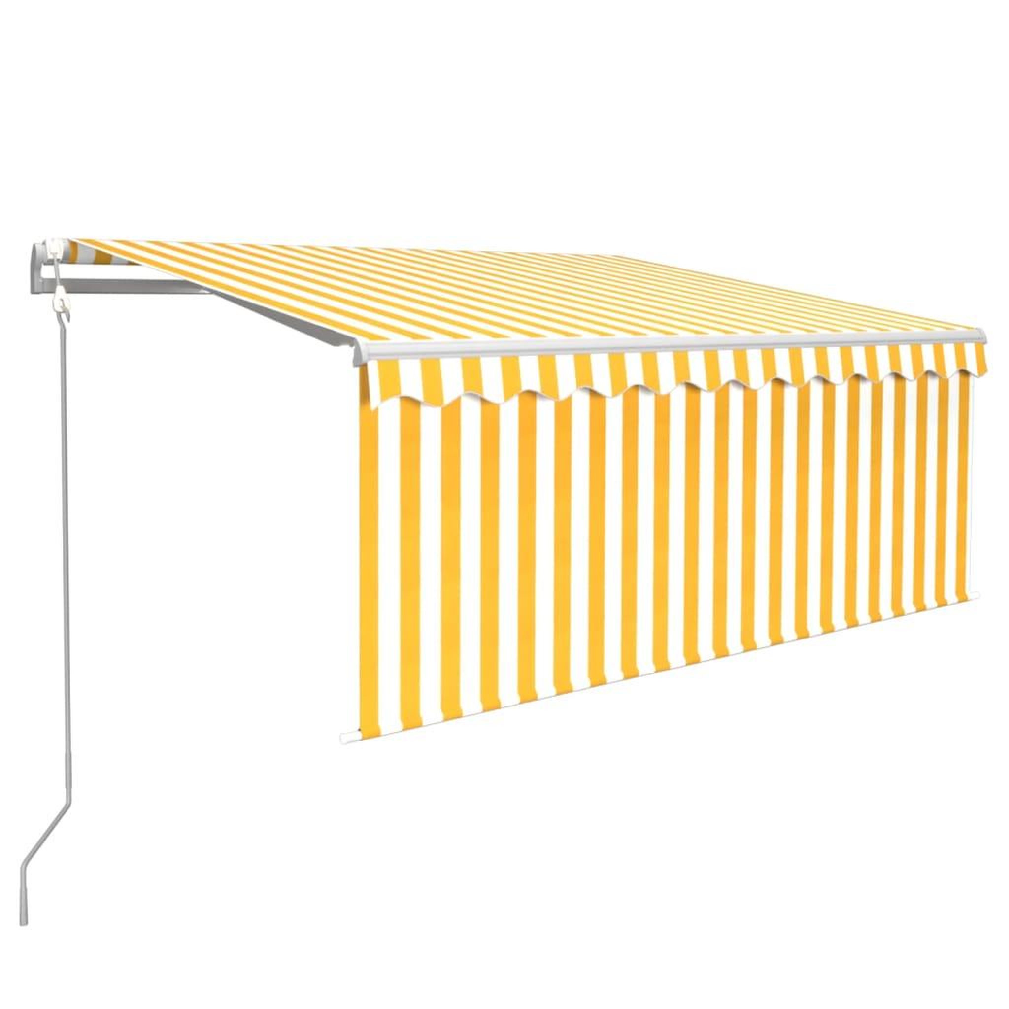 Voir la diapositive 2 : VIDAXL Auvent retractable automatique avec store 3,5x2,5 m Jaune blanc