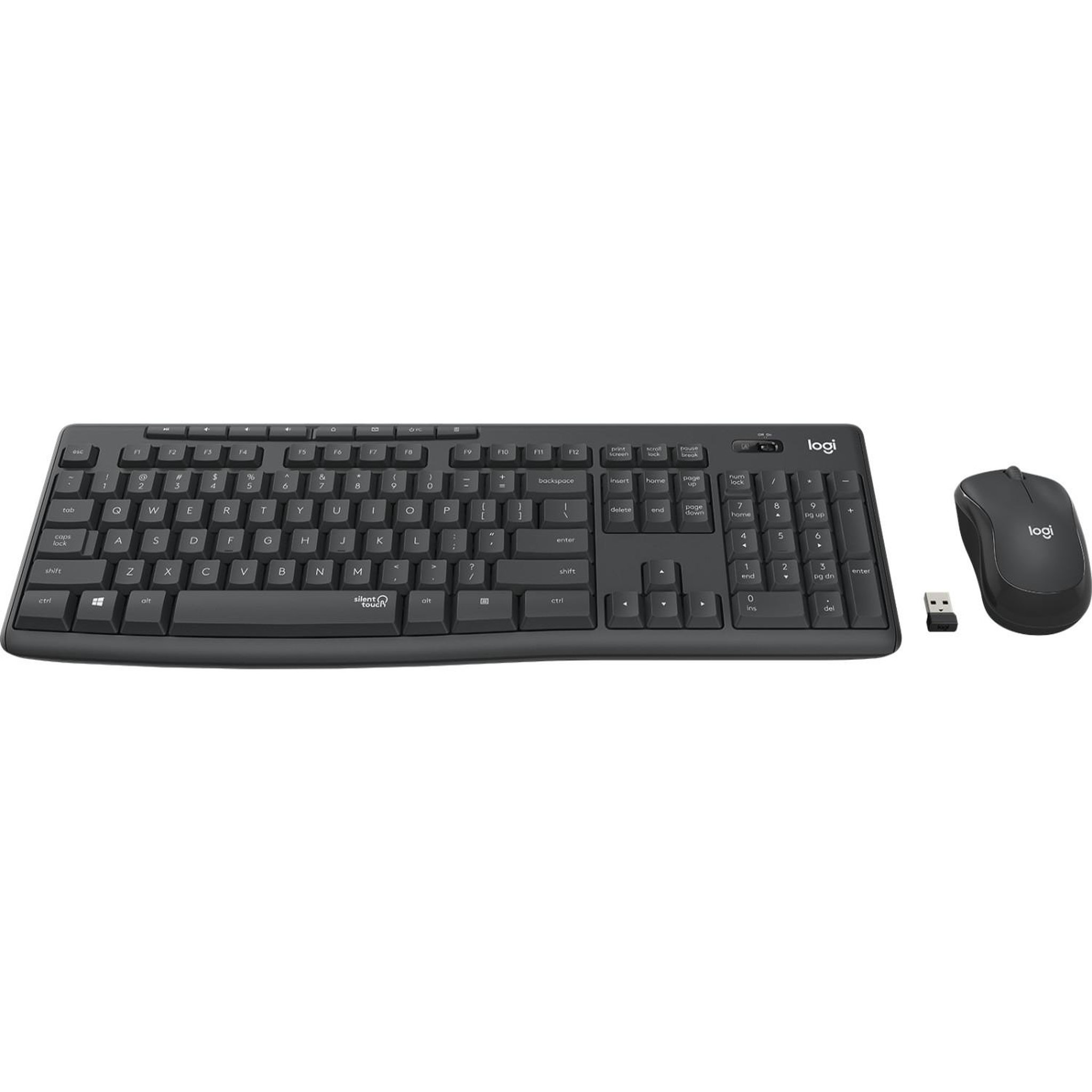 Voir la diapositive 3 : Logitech Logitech mk295 silent wireless combo clavier souris incluse bureau rf sans fil portuguais graphite
