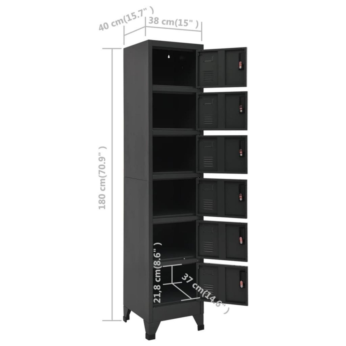 VIDAXL Armoire a casiers Anthracite 38x40x180 cm Acier