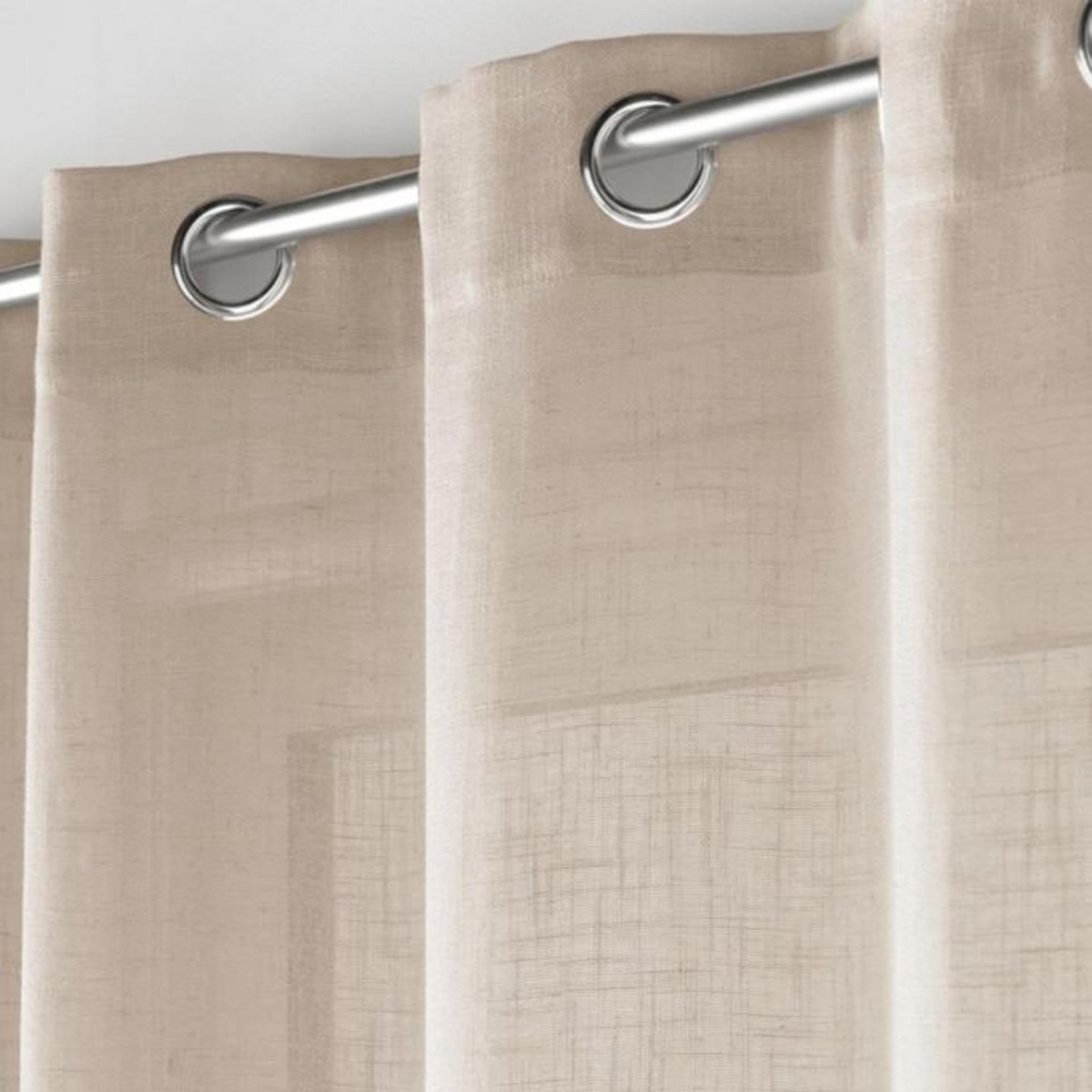 Paris Prix Rideau Voilage à Œillets  Cloris  140x240cm Taupe