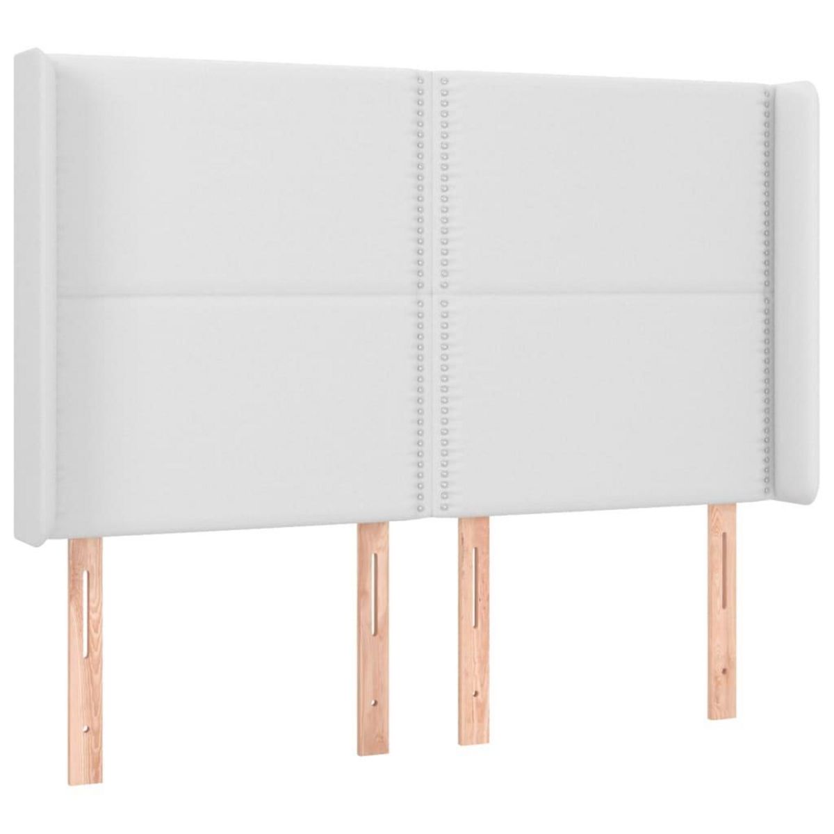 VIDAXL Tete de lit avec oreilles Blanc 147x16x118/128 cm Similicuir