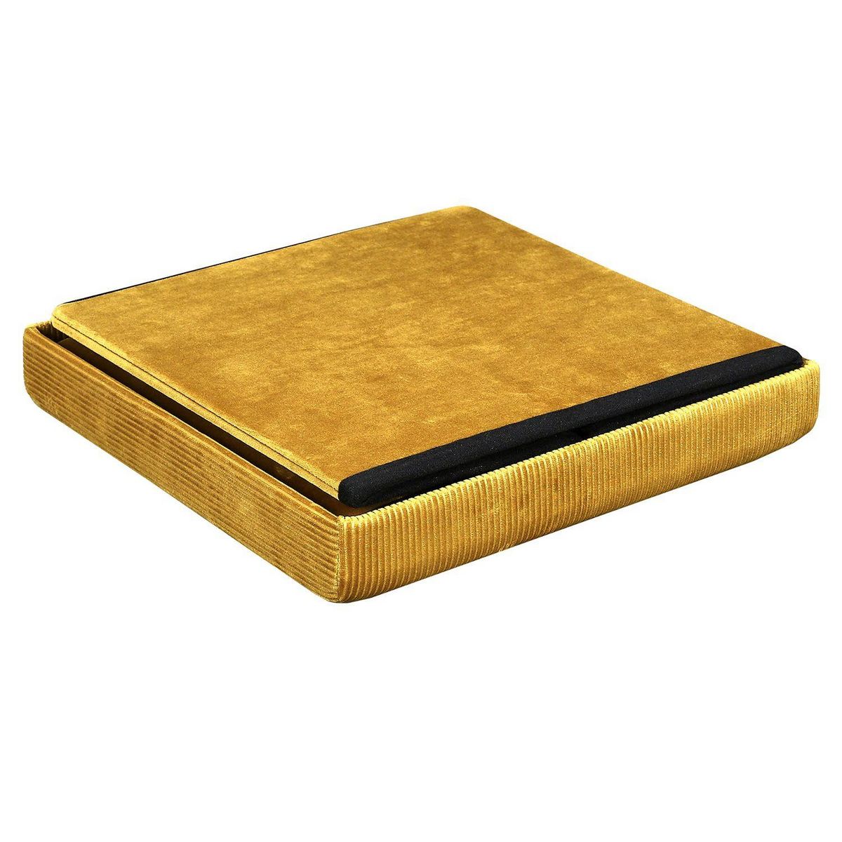 The Home Deco Factory Pouf coffre pliable en velours design Giulia