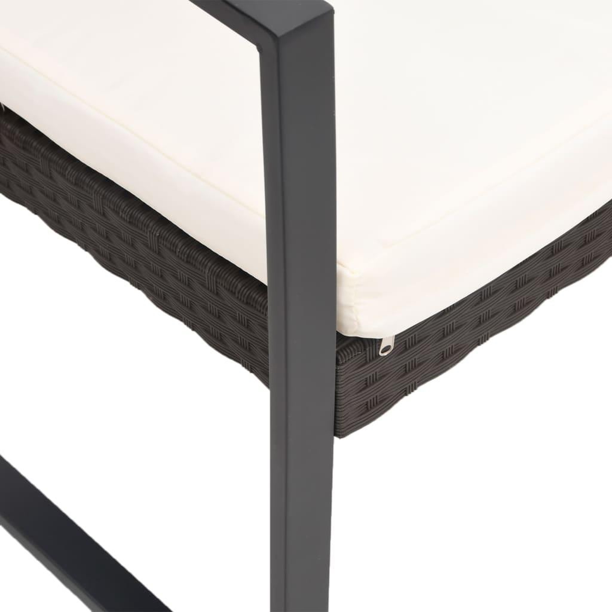 Voir la diapositive 4 : VIDAXL Ensemble a manger de jardin 5 pcs et coussins marron rotin PP