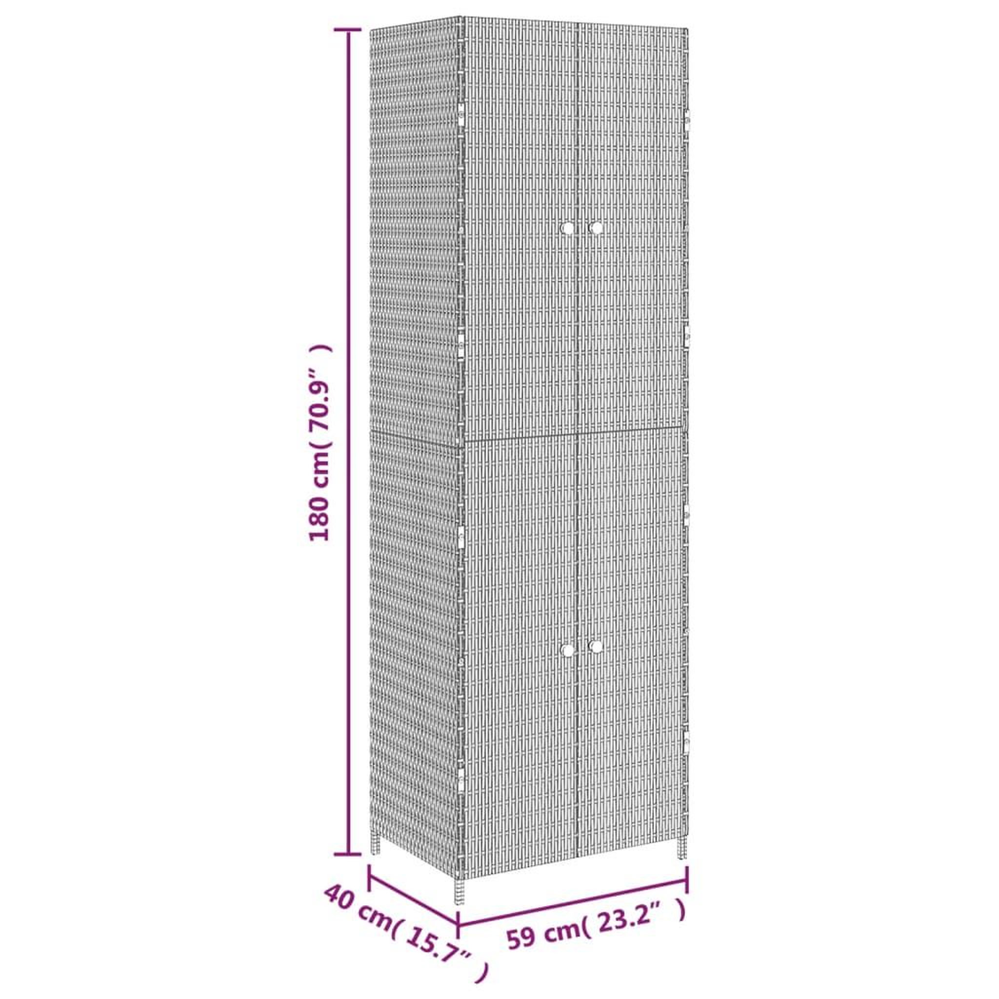 Voir la diapositive 6 : VIDAXL Armoire de rangement de jardin Noir 59x40x180 cm Resine tressee