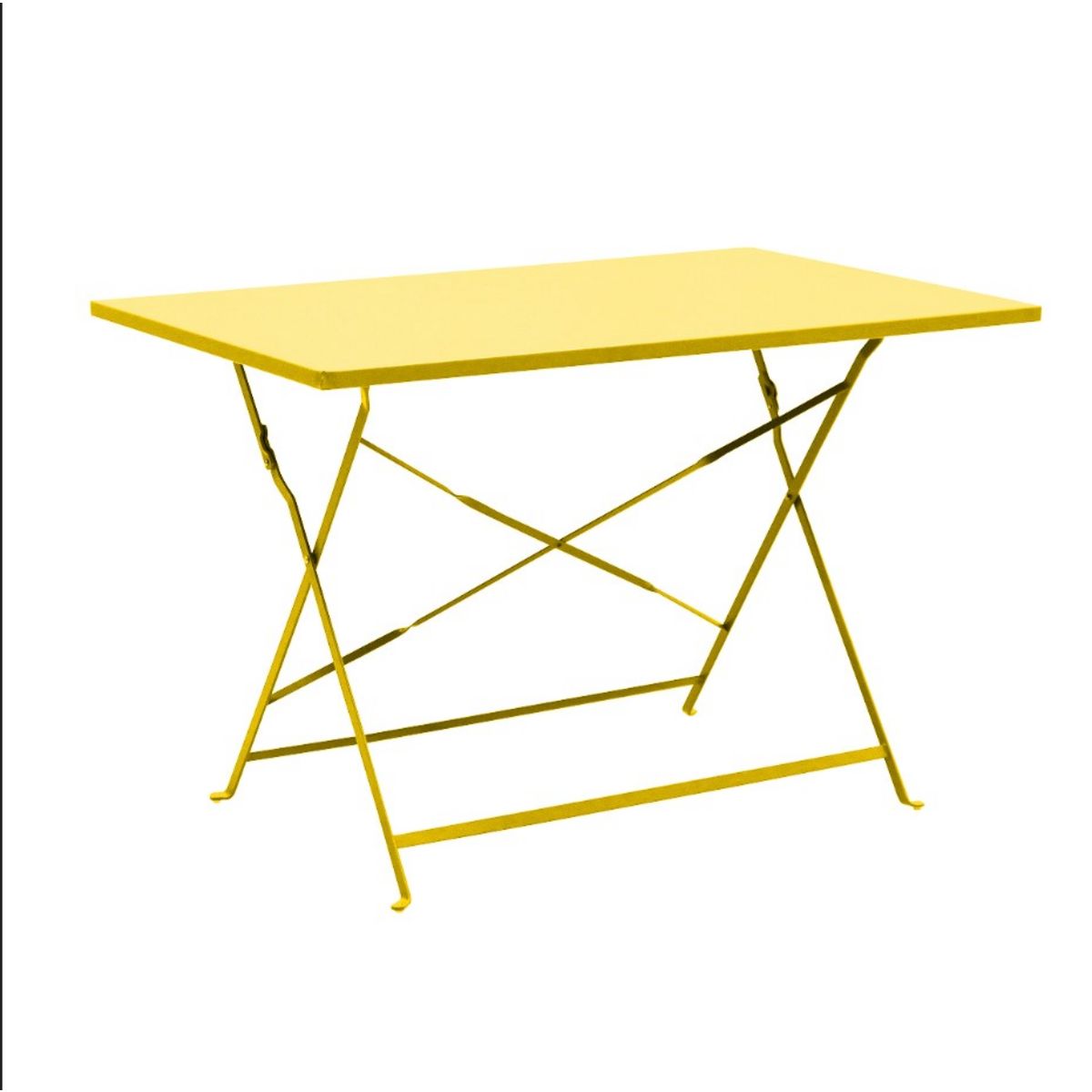 GARDENSTAR Table de jardin pliante 110x70cm acier jaune POP 
