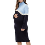 MAMALICIOUS Robe Pull Bleu/ Femme Mamalicious Rollneck. Coloris disponibles : Noir
