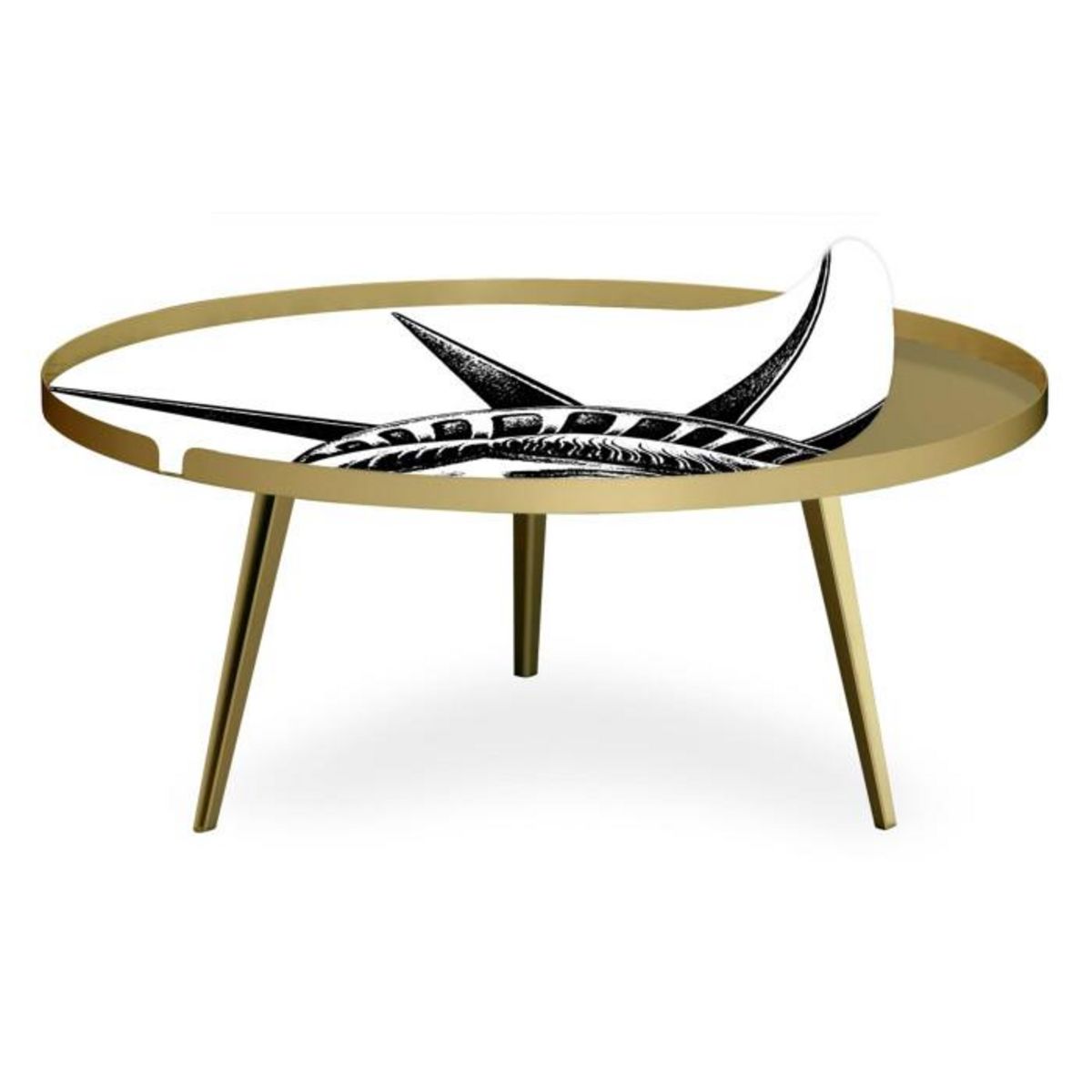 Paris Prix Table Basse à Rebord 2 Covers  Fun  90cm Or