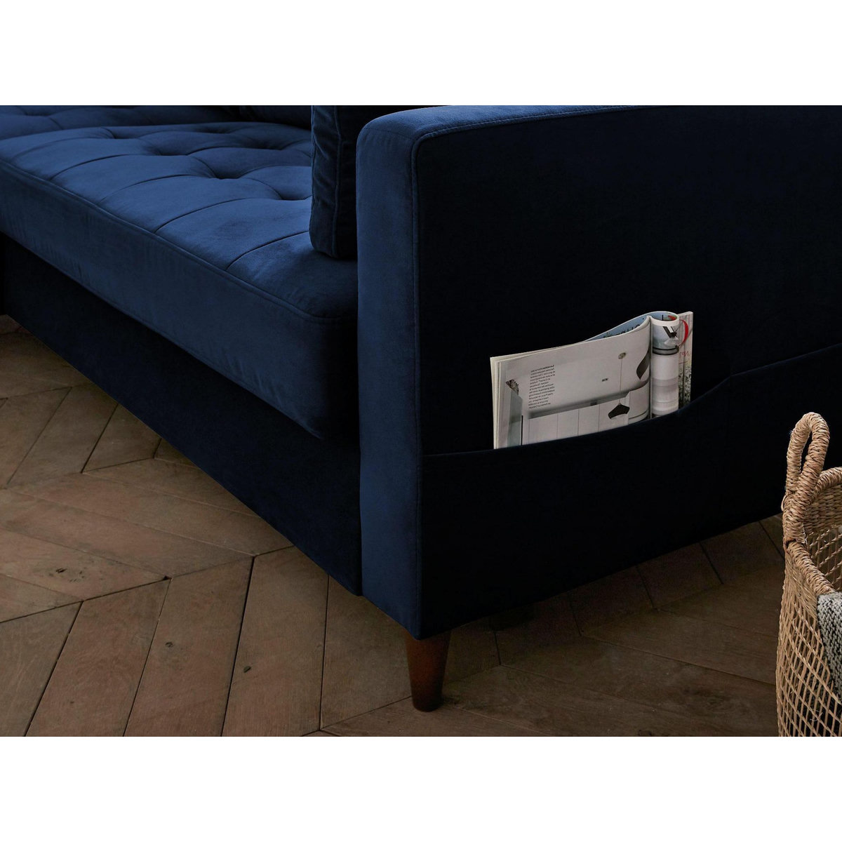 LISA DESIGN Anna - canapé d'angle gauche - 4 places - convertible avec coffre - en velours