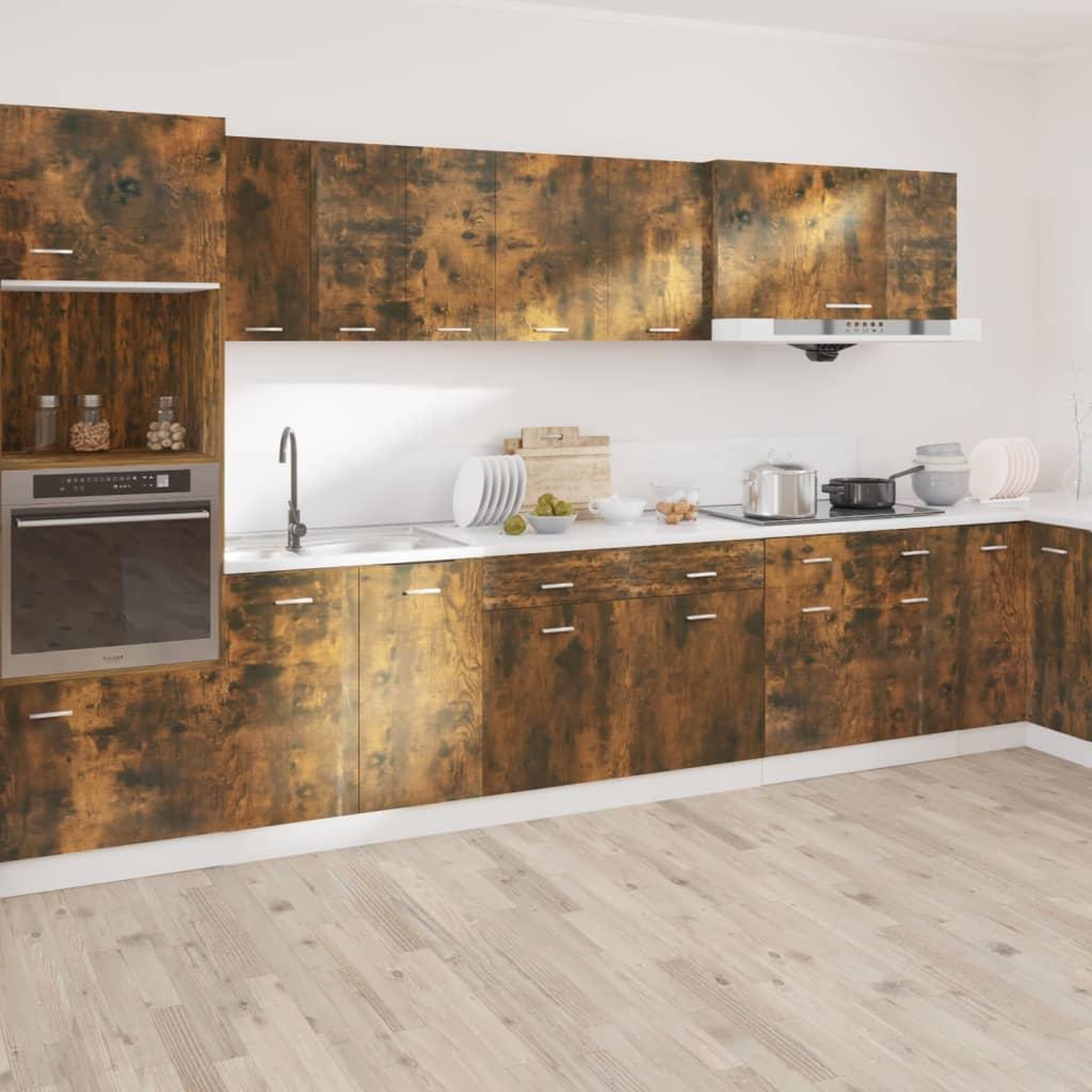 Voir la diapositive 3 : VIDAXL Armoire de plancher a tiroir Chene fume 50x46x81,5 cm Bois