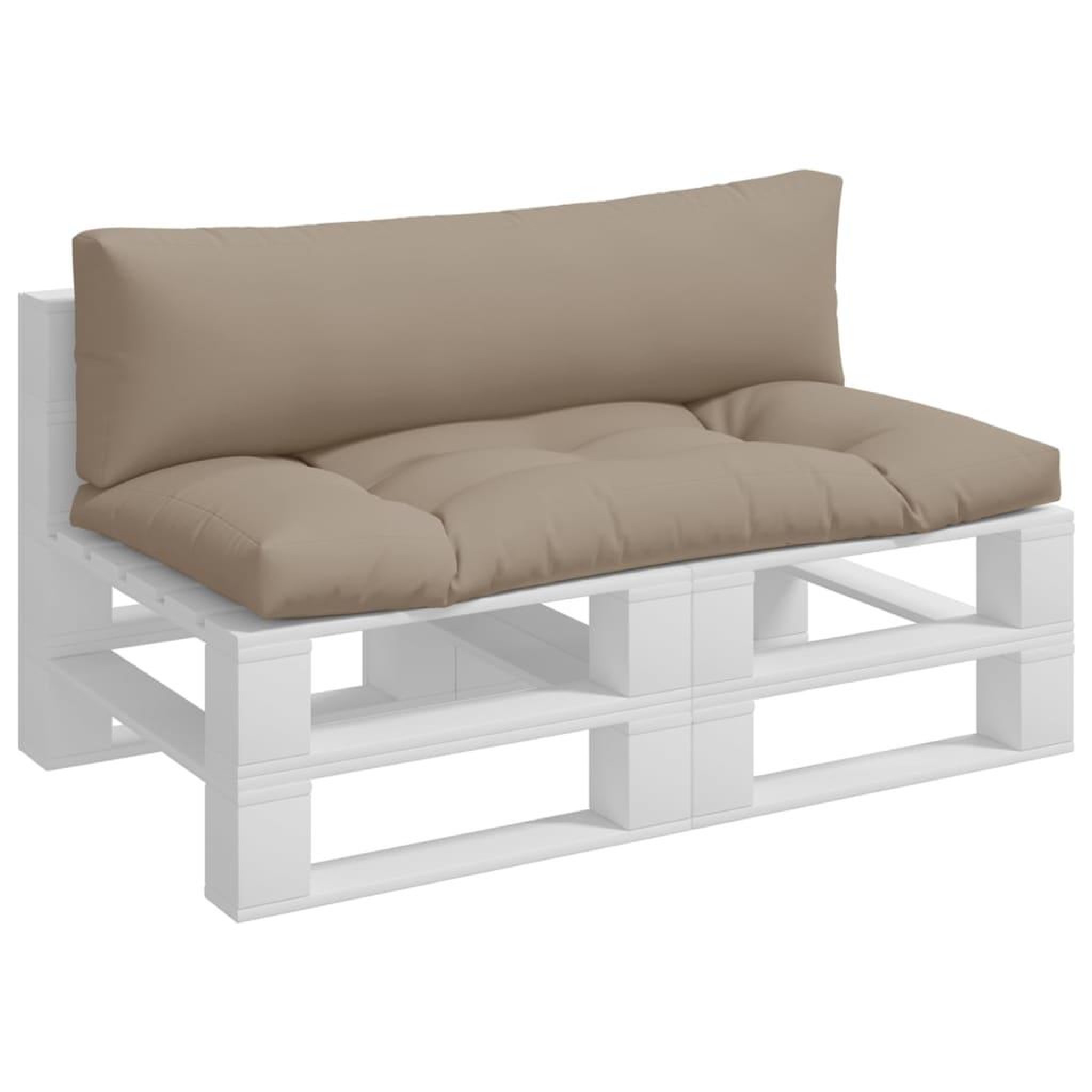 Voir la diapositive 3 : VIDAXL Coussins de palette lot de 2 taupe tissu