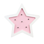 Hello Kids Lampe en bois enfant Etoile - H. 13 cm. Coloris disponibles : Rose