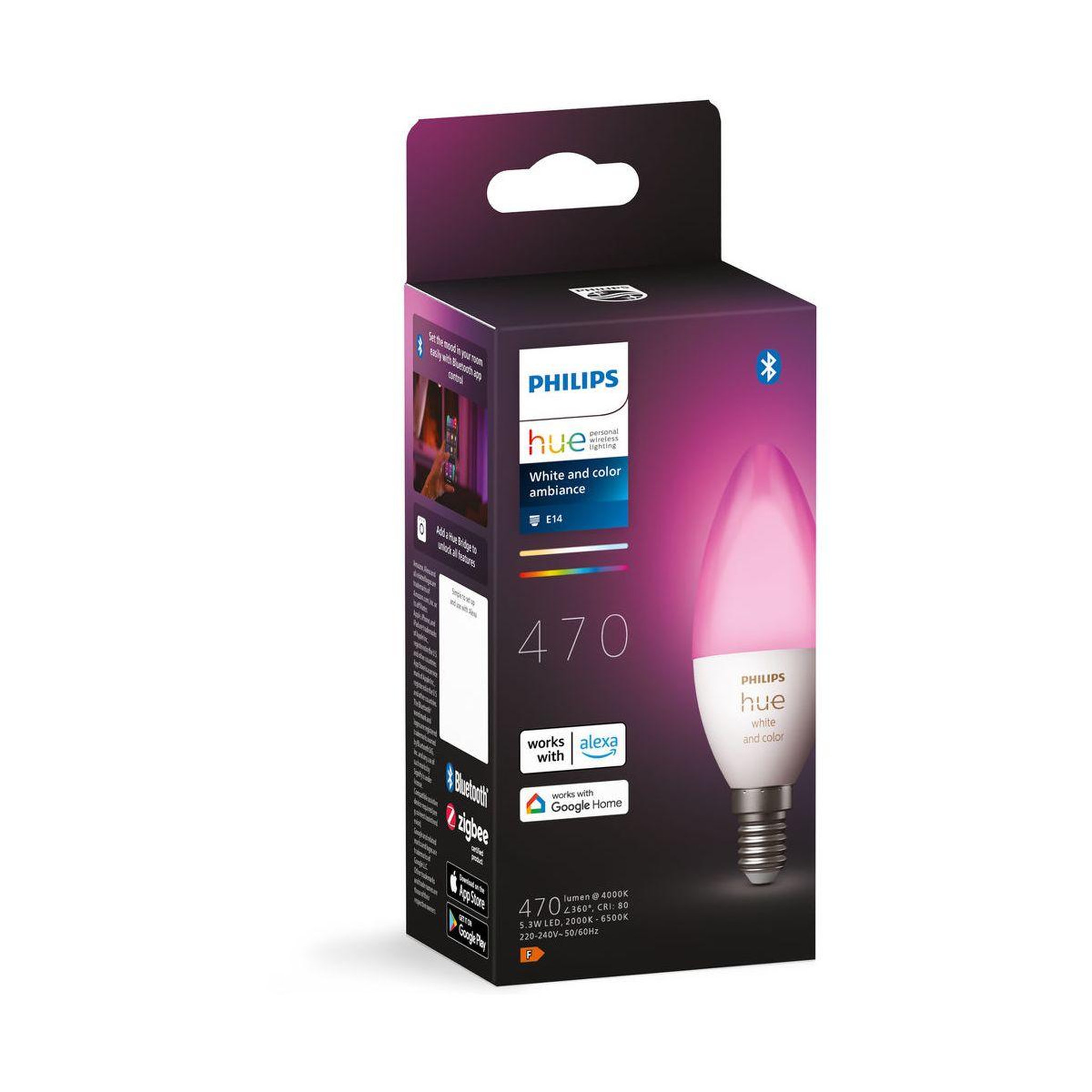 PHILIPS HUE Ampoule led connectée e14 white&color ambiance flamme