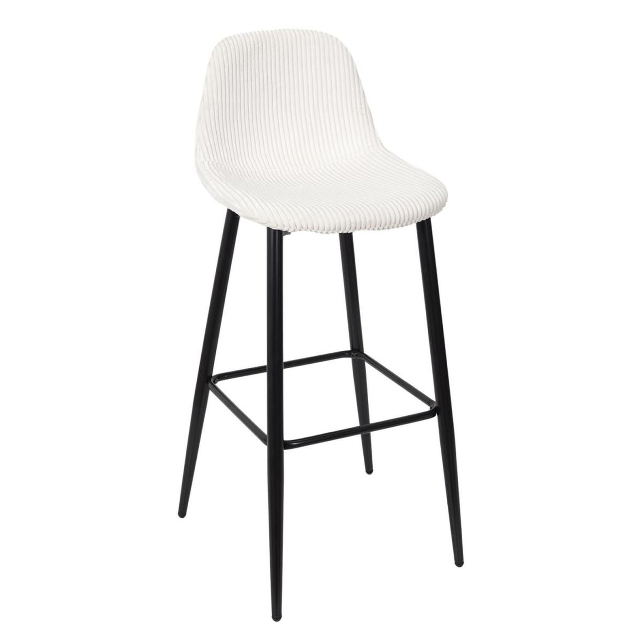 Voir la diapositive 2 : The Home Deco Factory Lot de 2 chaises de bar côtelé  scott  100cm beige
