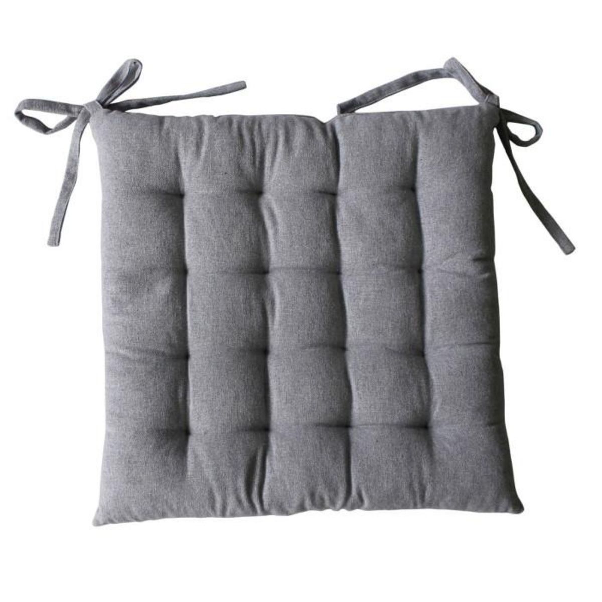 Paris Prix Galette de Chaise Piquée  Dune  38x38cm Gris Clair