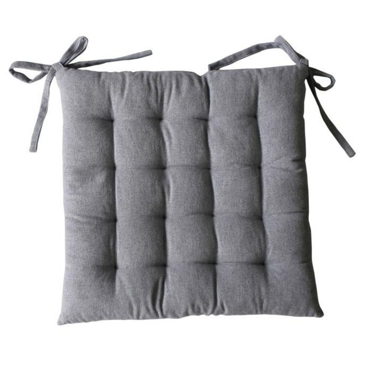 Paris Prix Galette de Chaise Piquée  Dune  38x38cm Gris Clair