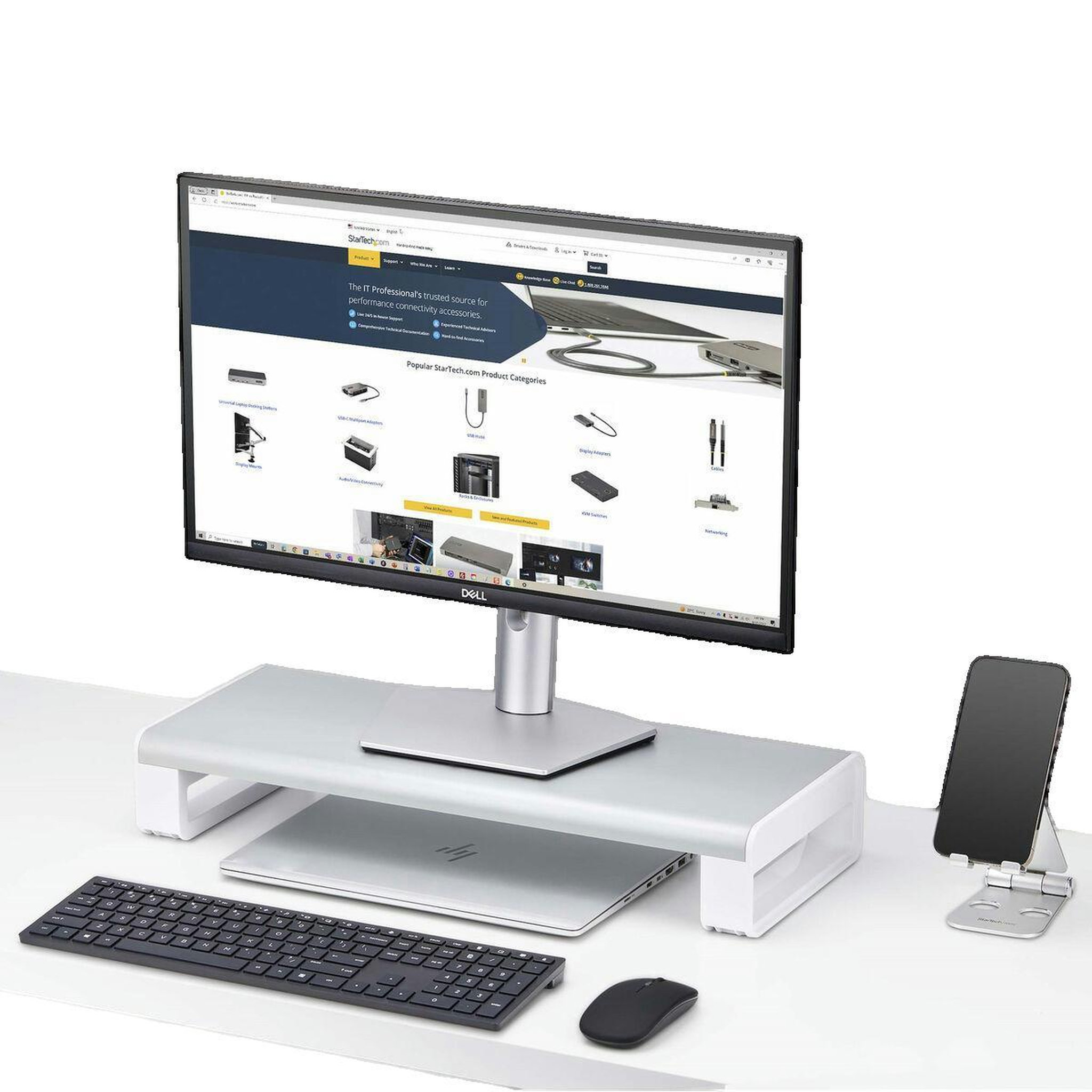 Voir la diapositive 2 : Startech Support de moniteur ergonomique StarTech argenté