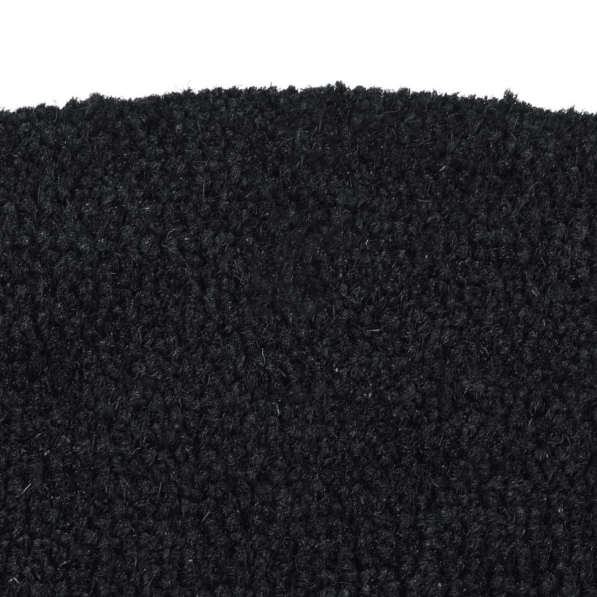 VIDAXL Tapis de porte noir demi-rond 50x80 cm fibre de coco touffete