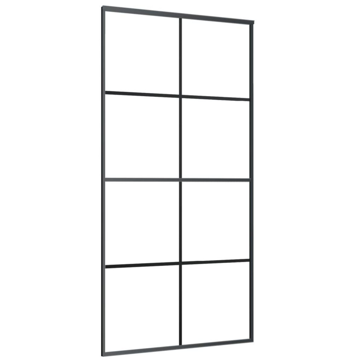 VIDAXL Porte coulissante Aluminium et verre ESG 102,5x205 cm Noir
