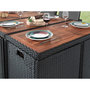 Voir la diapositive 6 : BEST MOBILIER Cuba - salon de jardin encastrable 12 places - en résine tressée - noir avec coussins gris + housse de protection