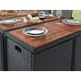Voir la diapositive 6 : BEST MOBILIER Cuba - salon de jardin encastrable 12 places - en résine tressée - noir avec coussins gris + housse de protection