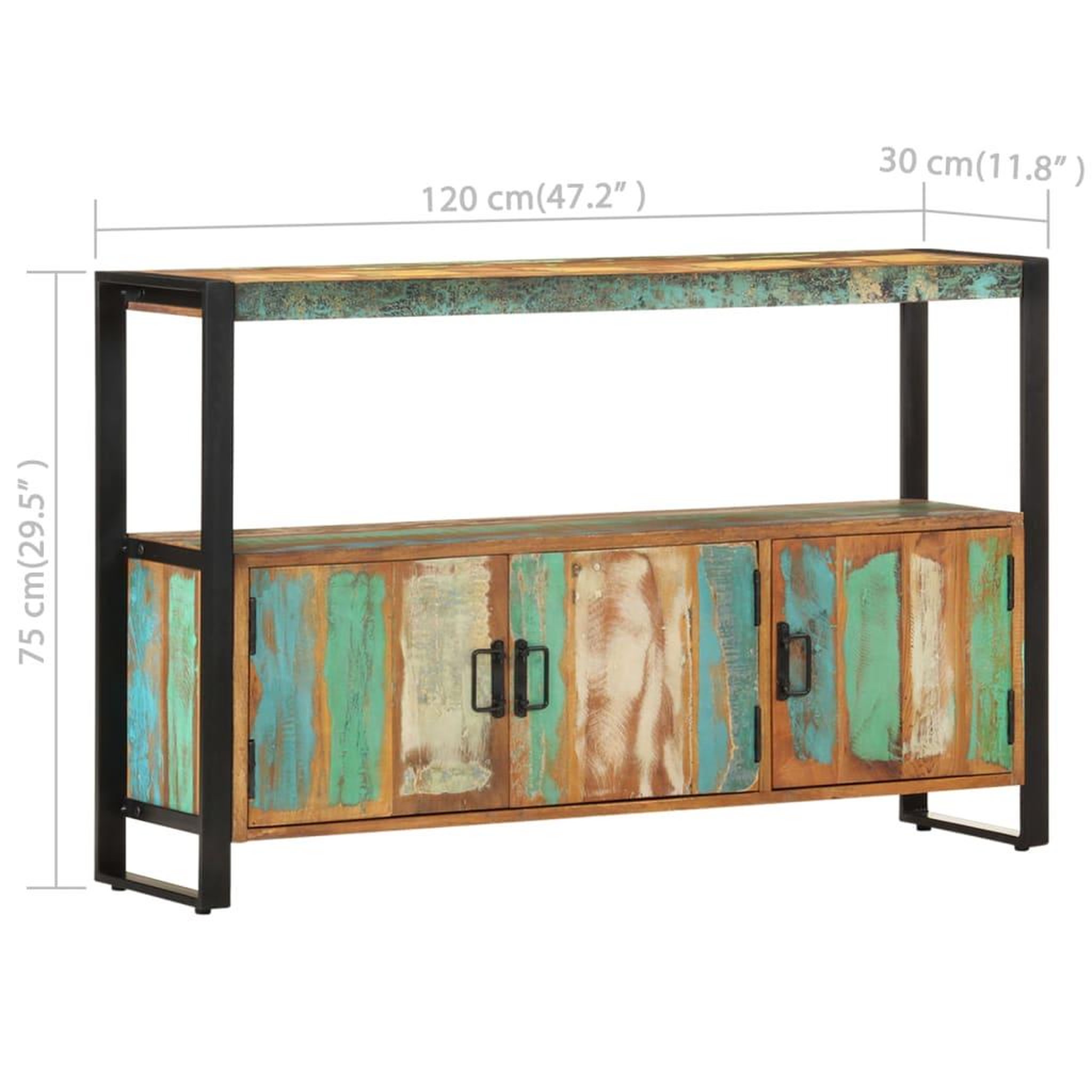 Voir la diapositive 6 : VIDAXL Buffet 120x30x75 cm bois de recuperation solide