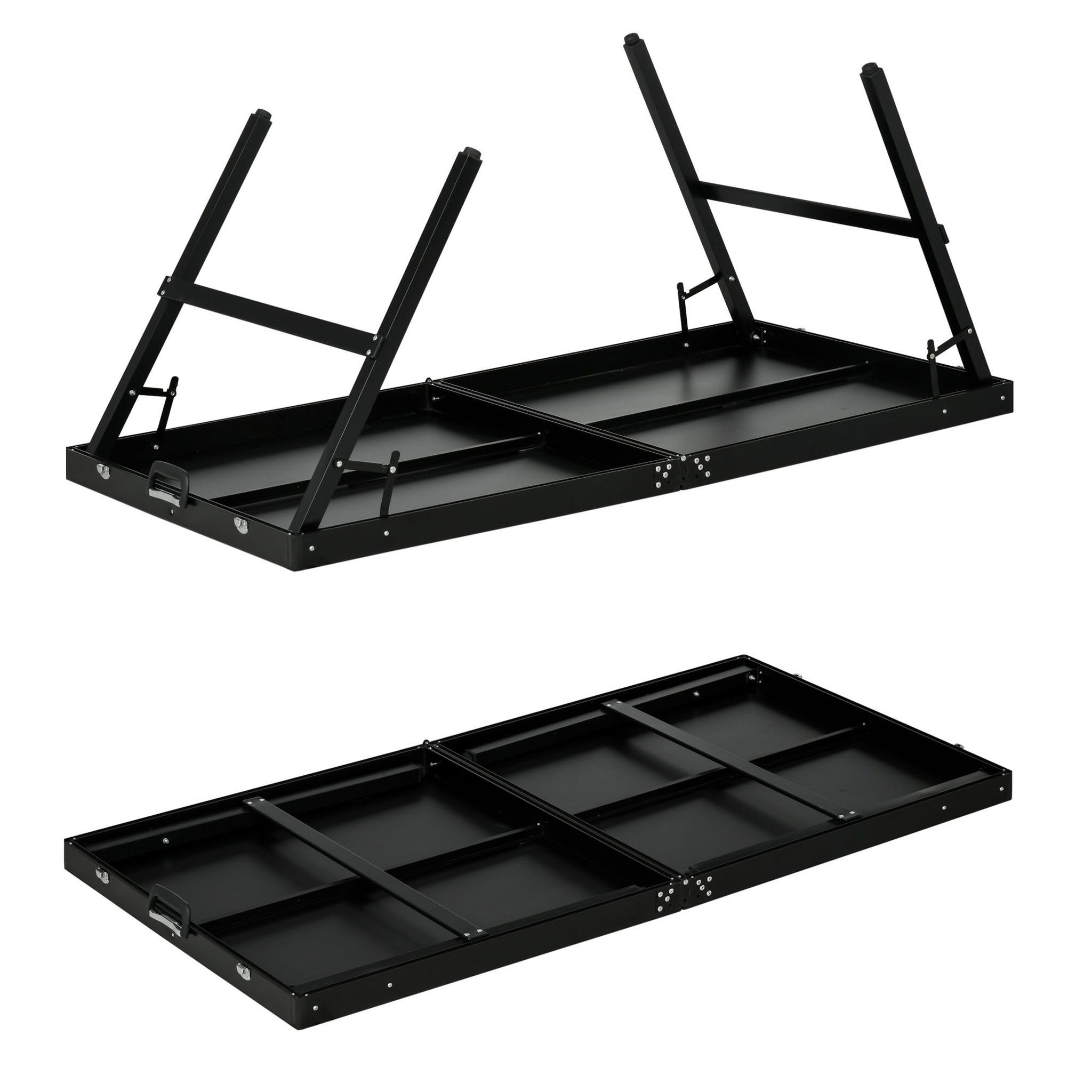 Voir la diapositive 6 : HOMCOM Mini table de ping pong pliable dim. 152 x 76 x 72 cm noir blanc