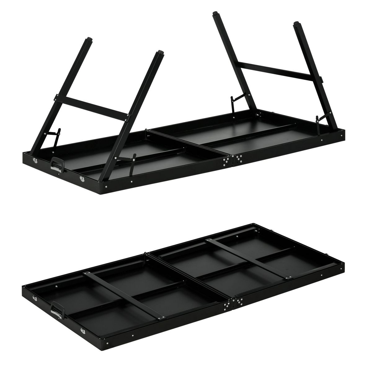 HOMCOM Mini table de ping pong pliable dim. 152 x 76 x 72 cm noir blanc