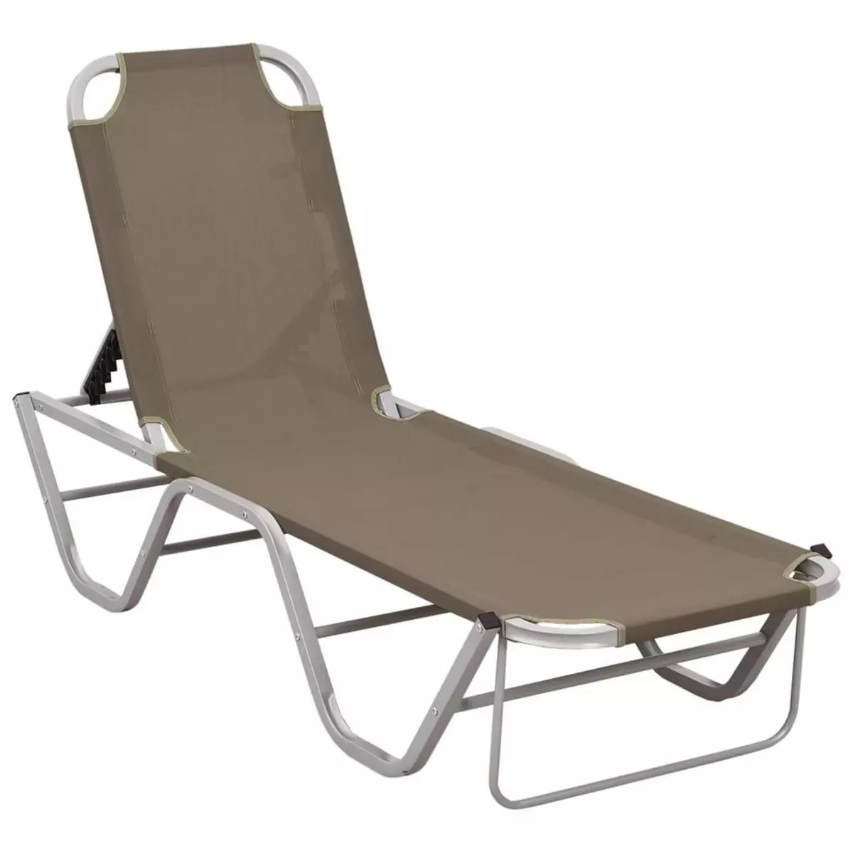 VIDAXL Chaise longue aluminium et textilene taupe
