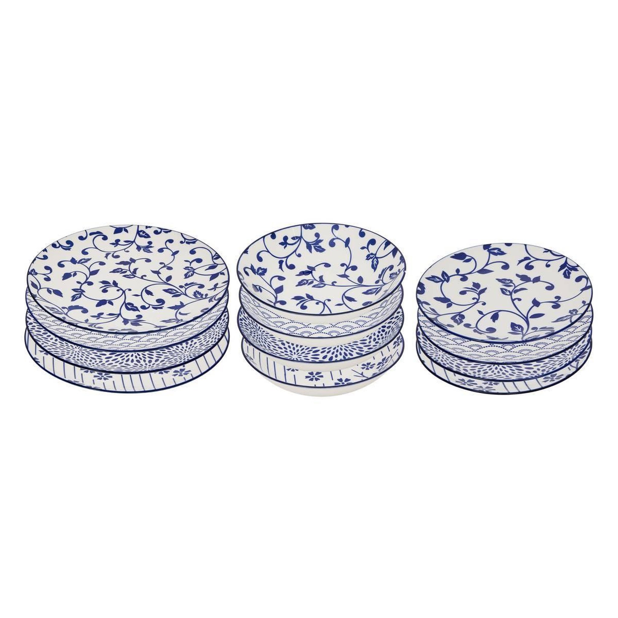 SECRET DE GOURMET Service de table 12 pièces  mizu  27cm bleu