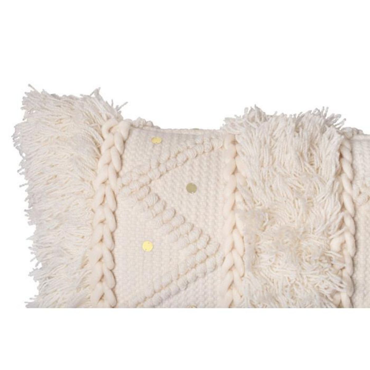 Paris Prix Coussin Tissé à la Main  Bohist  35x95cm Crème