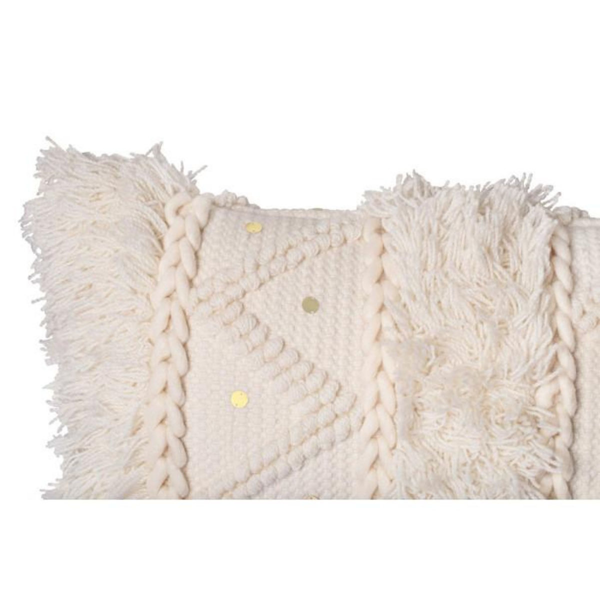 Paris Prix Coussin Tissé à la Main  Bohist  35x95cm Crème