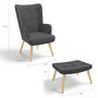 Voir la diapositive 5 : ID MARKET Fauteuil scandinave IVAR avec repose pieds gris anthracite