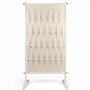 Voir la diapositive 3 : ID MARKET Paravent extérieur claustra décoratif 80 x 150 cm sangles beige et métal blanc
