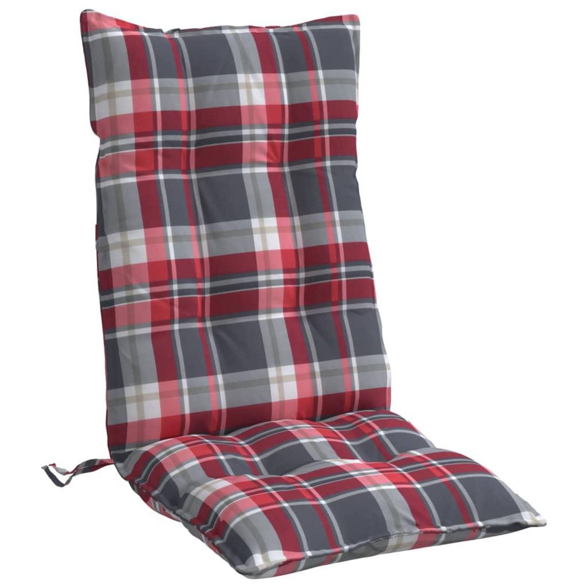 VIDAXL Coussins de chaise a dossier haut lot de 4 motif carreaux rouge