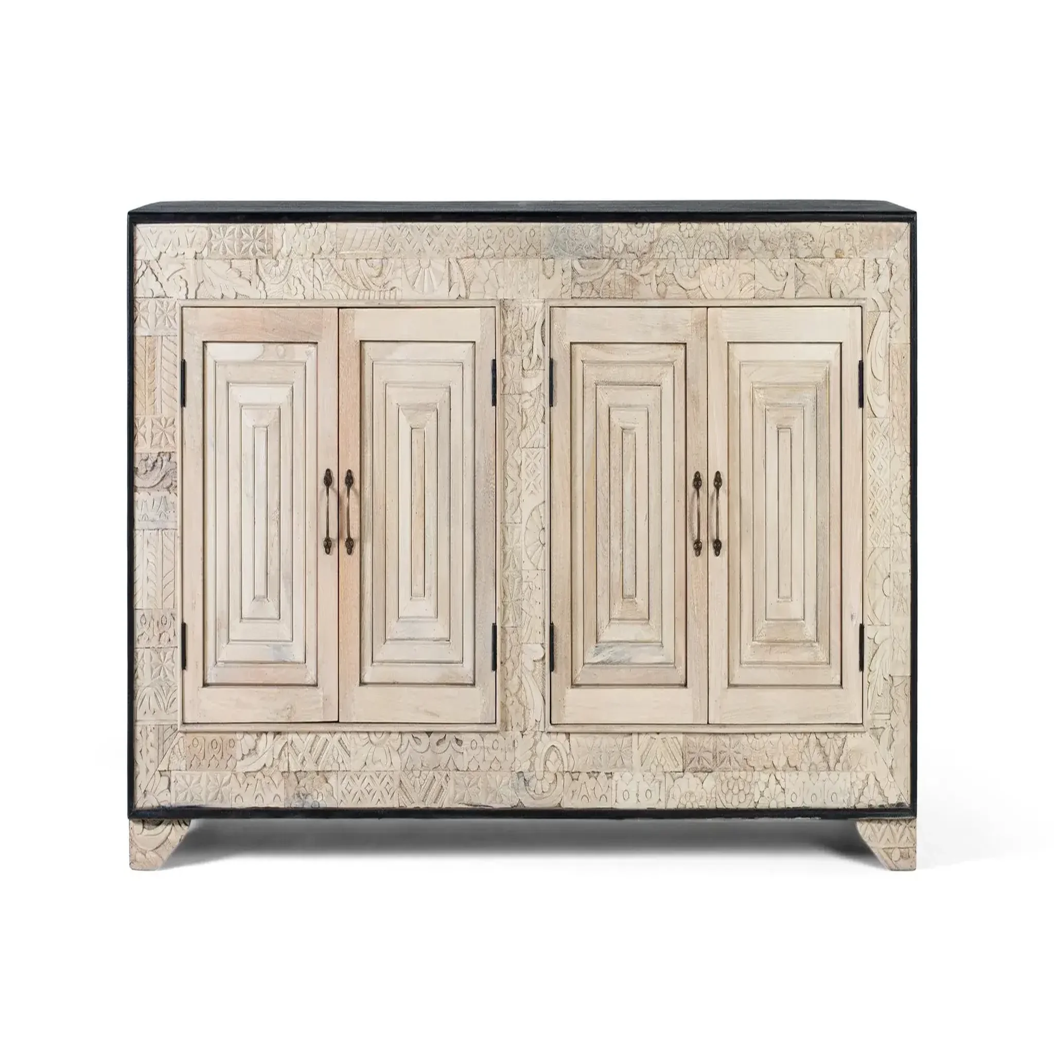 GINER Y COLOMER SL Buffet en bois de manguier 195cm style ethnique sculpté