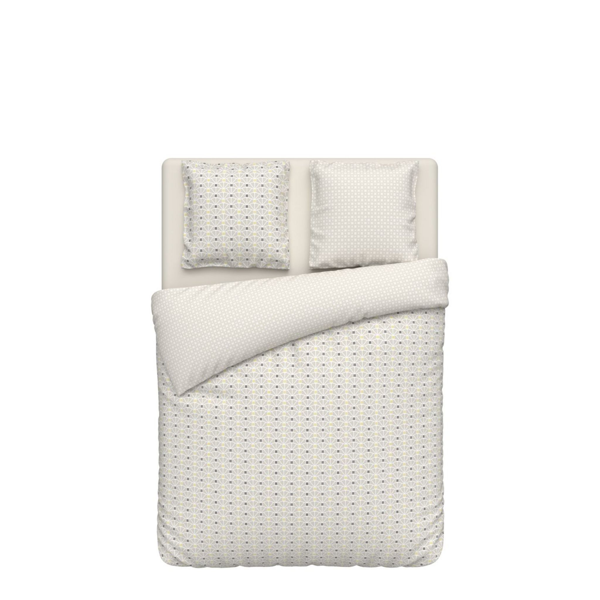 ACTUEL Parure housse de couette en coton 57 fils ORIGAMI. Coloris disponibles : Beige