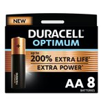 DURACELL Lot de 8 piles duracell AA optimum
