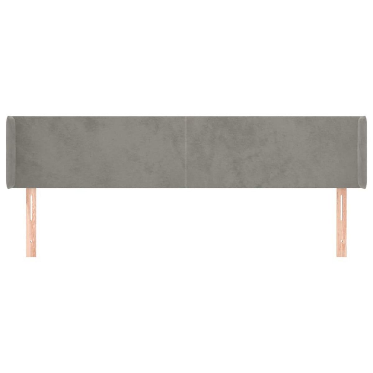 VIDAXL Tete de lit avec oreilles Gris clair 163x16x78/88 cm Velours