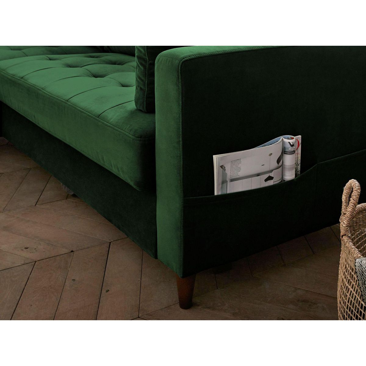 LISA DESIGN Anna - canapé d'angle gauche - 4 places - convertible avec coffre - en velours