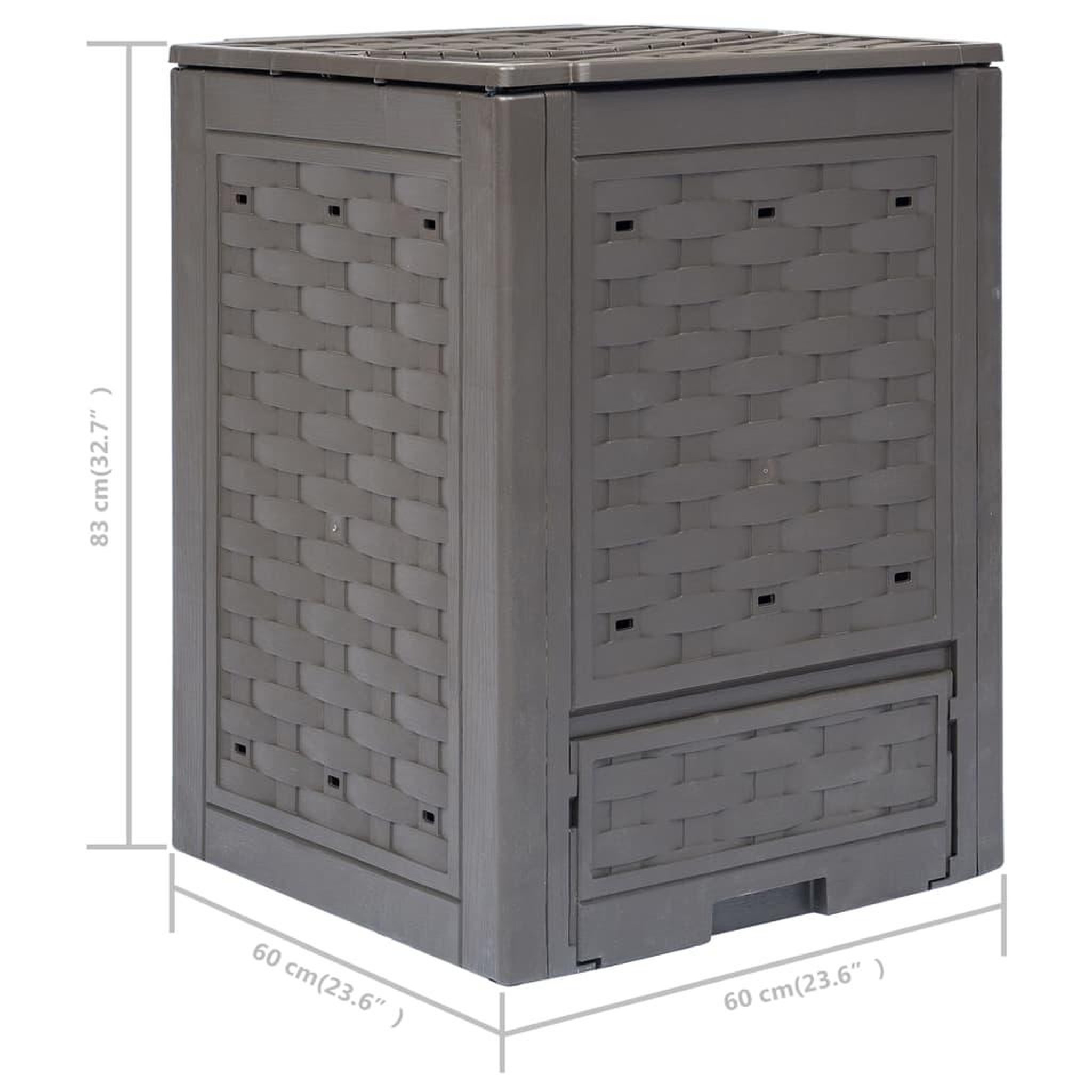Voir la diapositive 6 : VIDAXL Composteurs de jardin 3 pcs 60x60x83 cm 900 L Plastique rotin