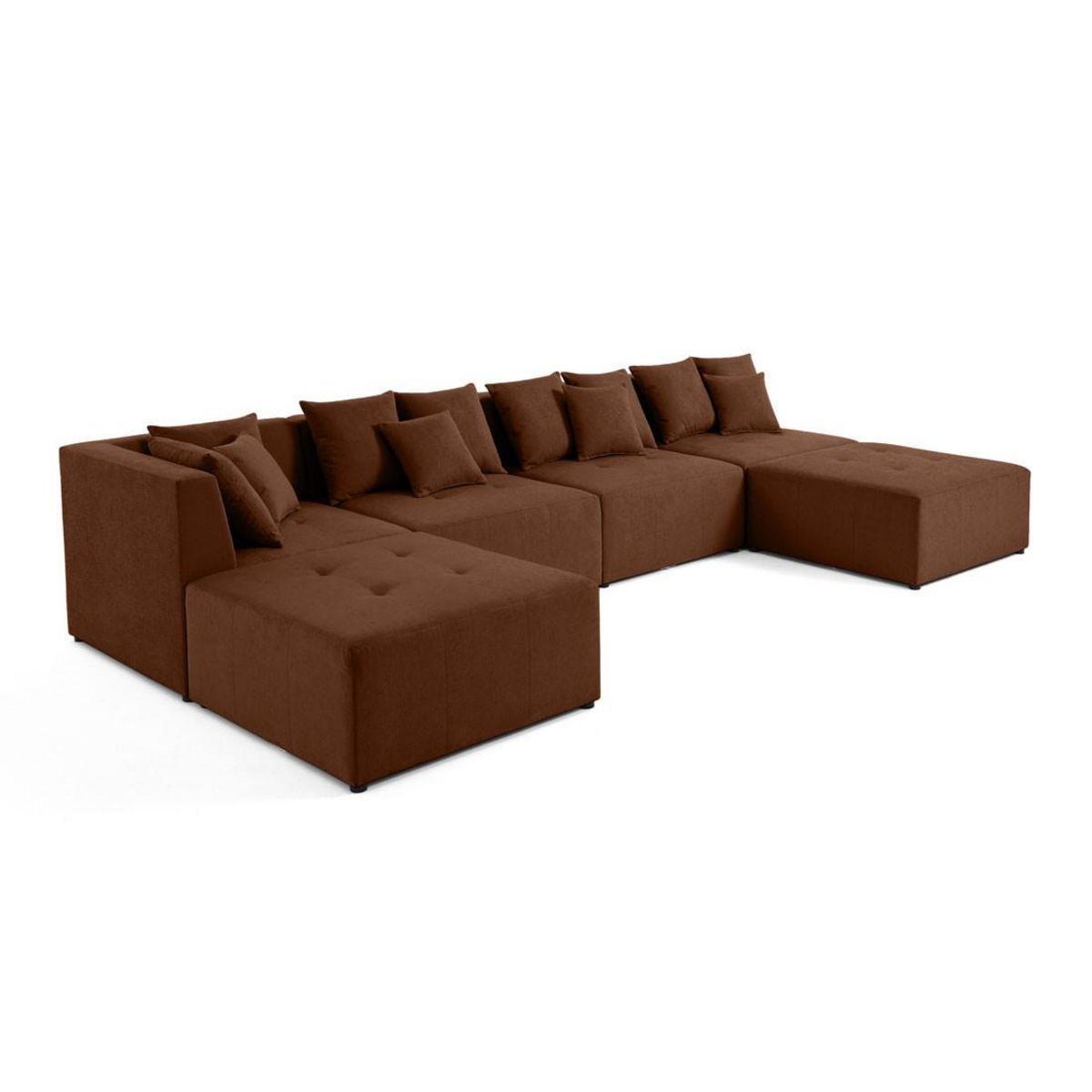 LISA DESIGN Amalfi - canapé modulable panoramique en u - 7 places - en tissu