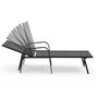Voir la diapositive 3 : ID MARKET Lot de 2 transats de jardin inclinables FIDJI en acier noir et toile gris anthracite
