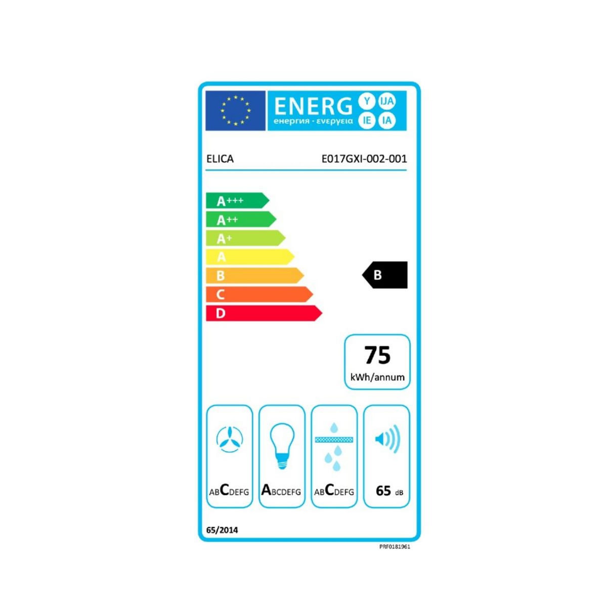 ELICA Groupe filtrant 72cm 580m3/h noir - PRF0181961