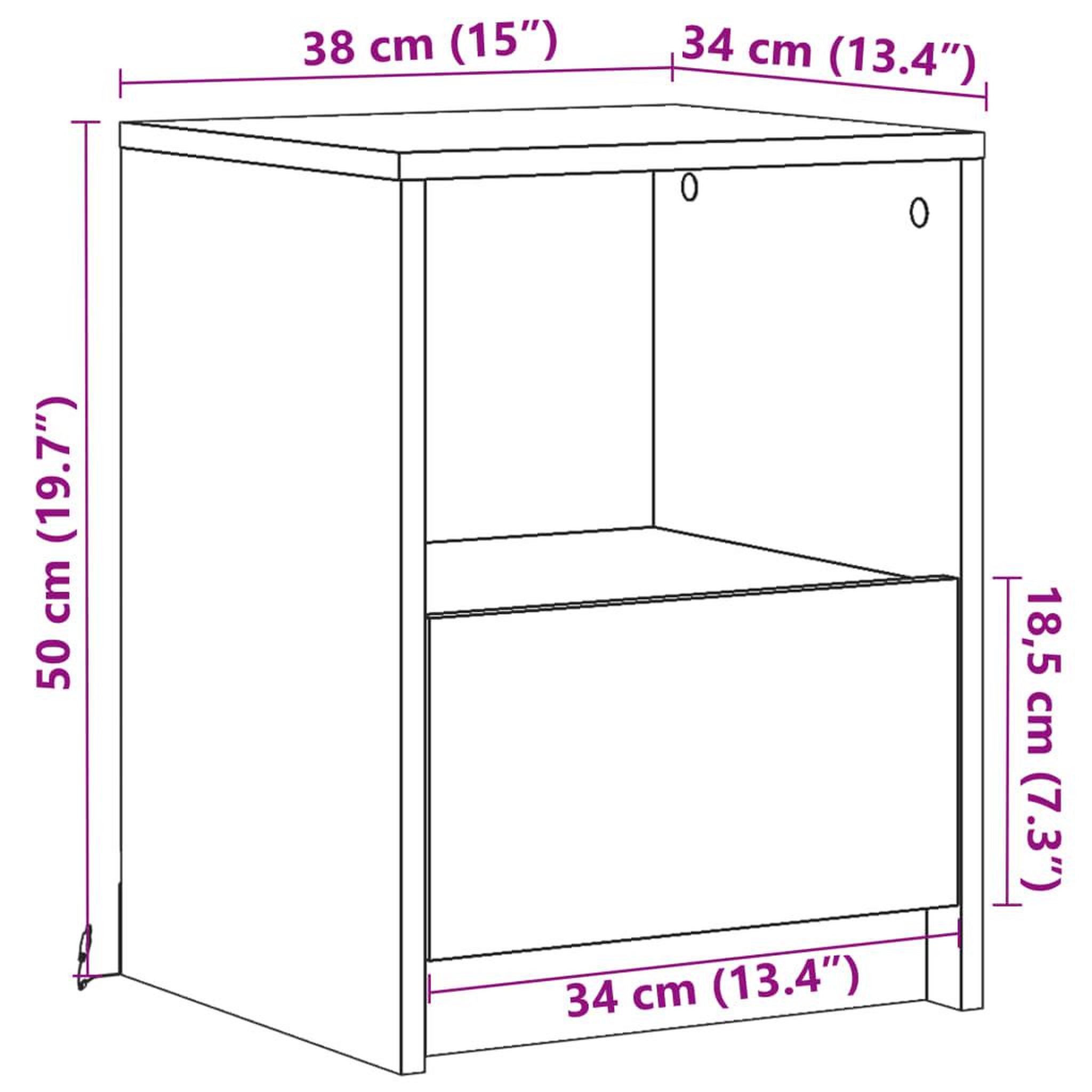 Voir la diapositive 6 : VIDAXL Armoires de chevet et lumieres LED 2pcs blanc bois d'ingenierie