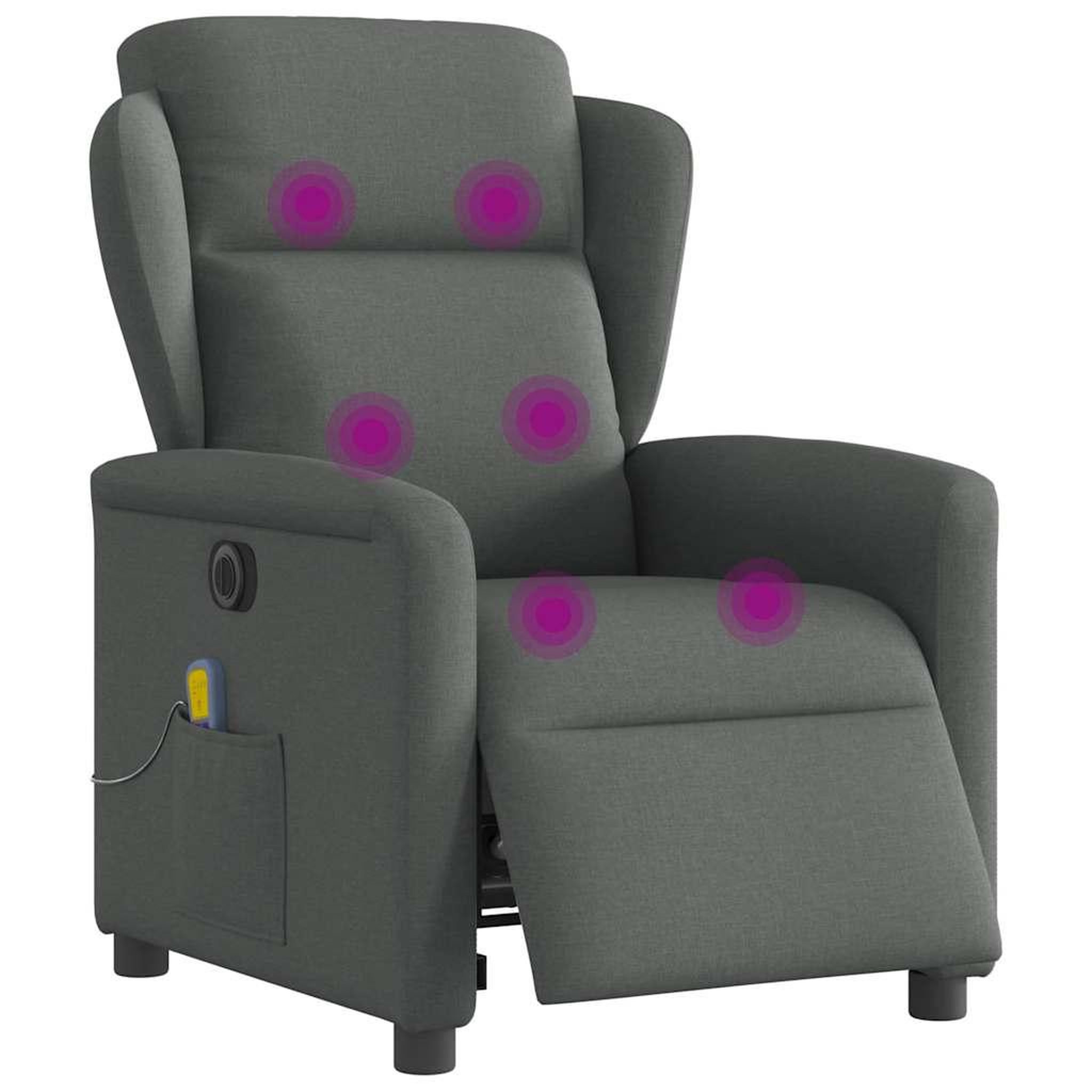Voir la diapositive 3 : VIDAXL Fauteuil inclinable de massage electrique gris fonce tissu