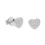 Voir la diapositive 1 : L'ATELIER D'AZUR Boucles d'Oreilles Argent 925/000 Rhodié - Coeur Pavé de Zirconiums